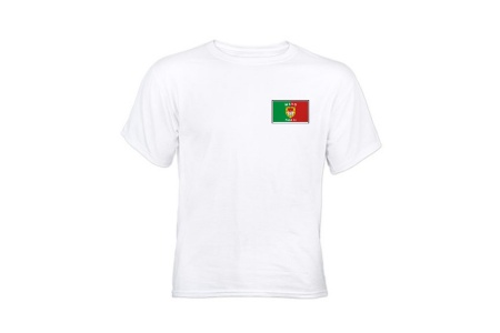 White T-Shirt - GAA Flag on Left Chest