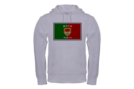 Hooded Gray Sweatshirt - Full Chest GAA Flag