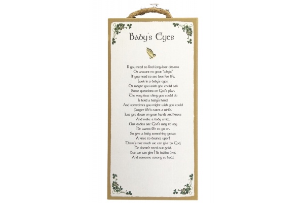 Baby's Eyes - 5x10 Wooden Plaque