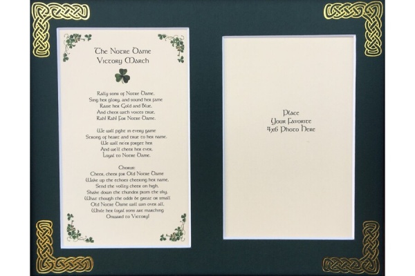 Notre Dame Victory March - 8x10 Matted Photo Verse