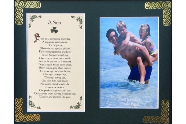 Son - A son is a wonderful blessing - 8x10 Matted Photo Verse