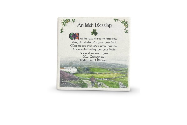 Set of 4 Cork-Backed Irish Blessing Coasters