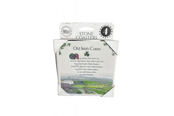 Set of 4 Cork-Backed Irish Blessing Coasters